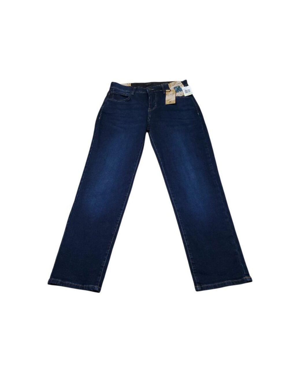 Curve Appeal Jeans High Rise Concealed Comfort Waist Straight Blue Size 4 27